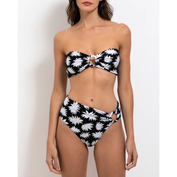 PatBO Other - PatBO NWT Dahlia Floral Bikini Set Bandeau Top and Mid-Rise Bottom size Medium